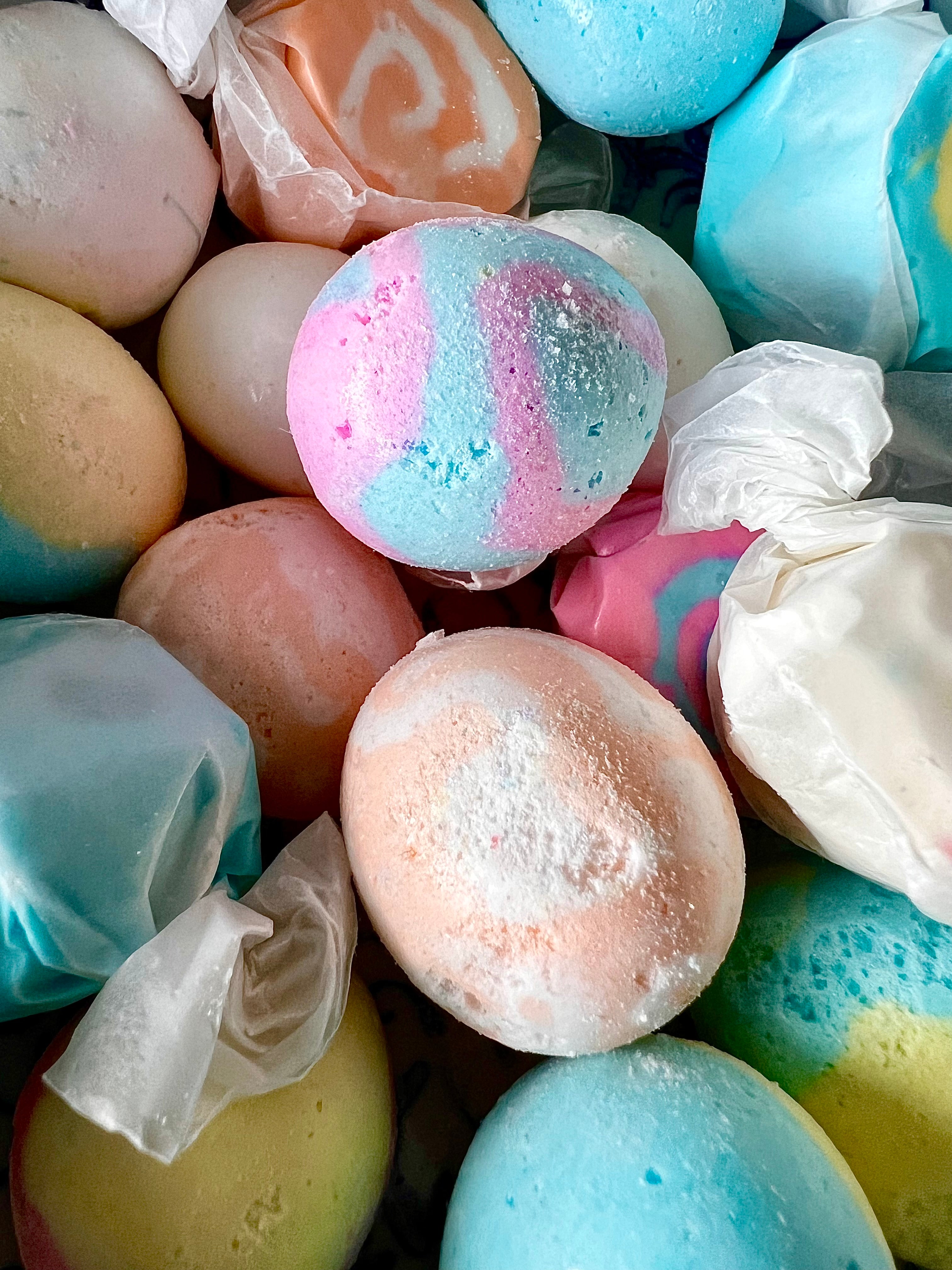 Pile of freeze-dried salt water taffy