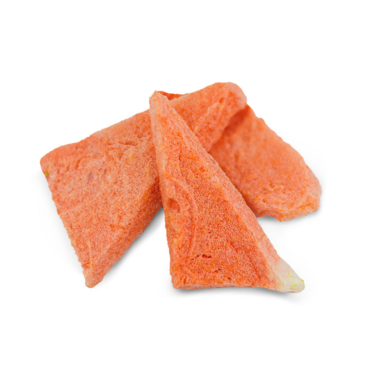3 freeze-dried watermelon triangular slices